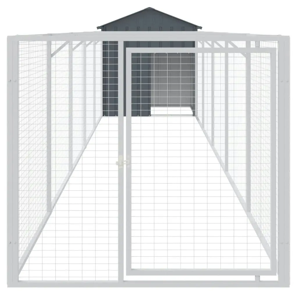 Dog House with Roof Anthracite 117x609x123 cm Galvanised Steel 3189060