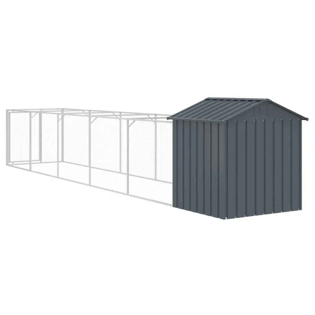 Dog House with Roof Anthracite 117x609x123 cm Galvanised Steel 3189060