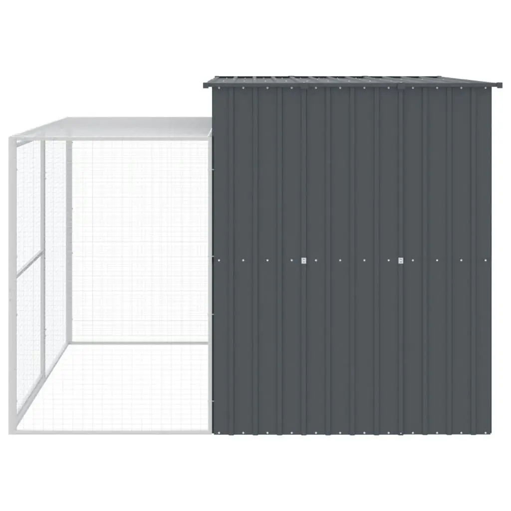 Dog House with Run Anthracite 214x253x181 cm Galvanised Steel 3189131