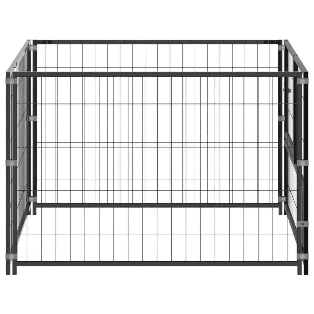 Dog Kennel Black 100x100x70 cm Steel 150789