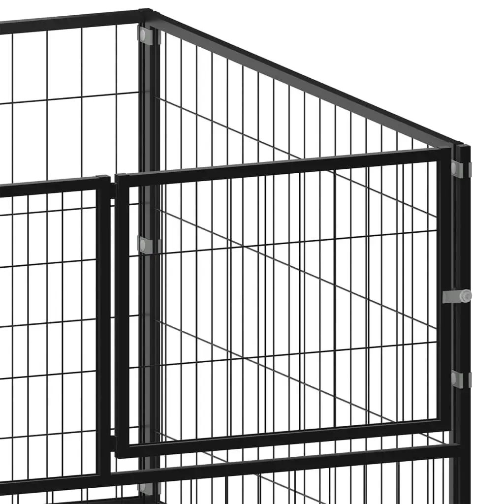 Dog Kennel Black 100x100x70 cm Steel 150789