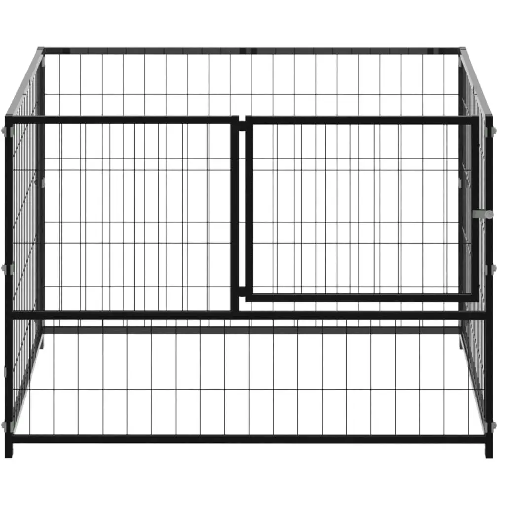 Dog Kennel Black 100x100x70 cm Steel 150789