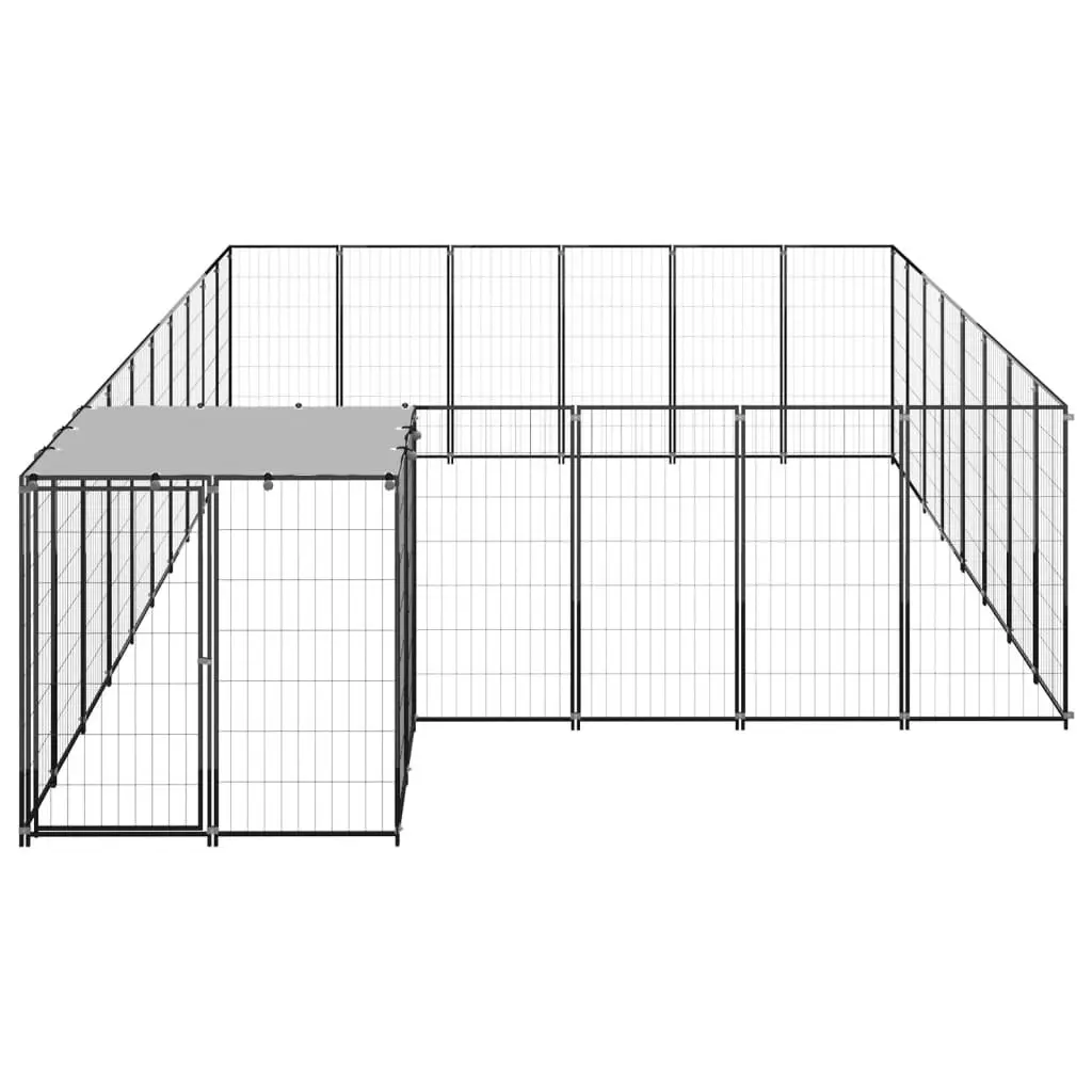 Dog Kennel Black 15.73 mÂ² Steel 3082214