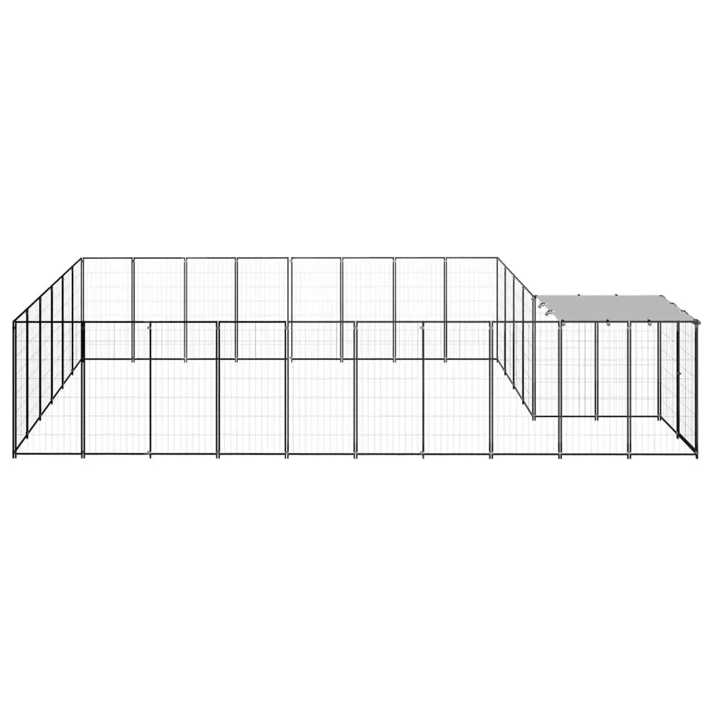 Dog Kennel Black 15.73 mÂ² Steel 3082214