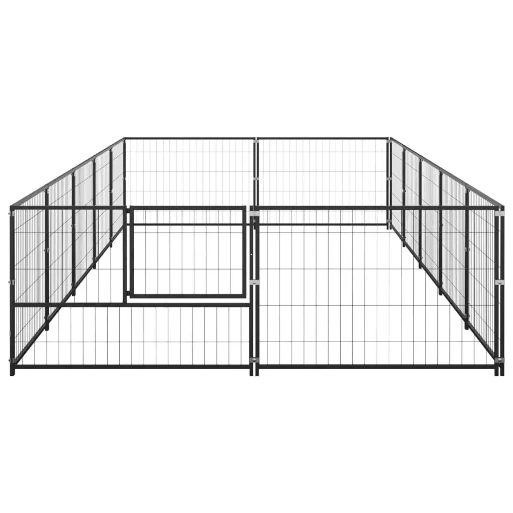 Dog Kennel Black 10 mÂ² Steel 3082112