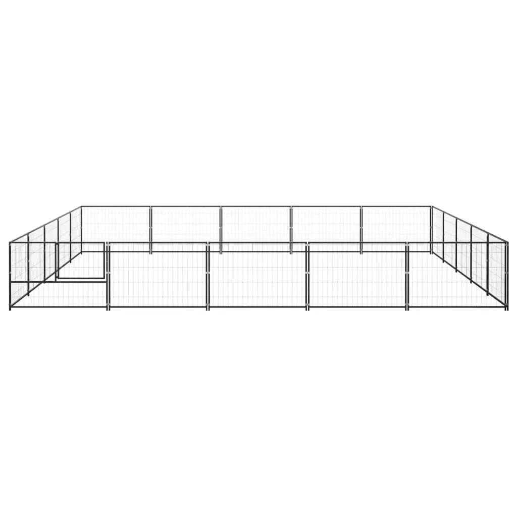 Dog Kennel Black 25 mÂ² Steel 3082157