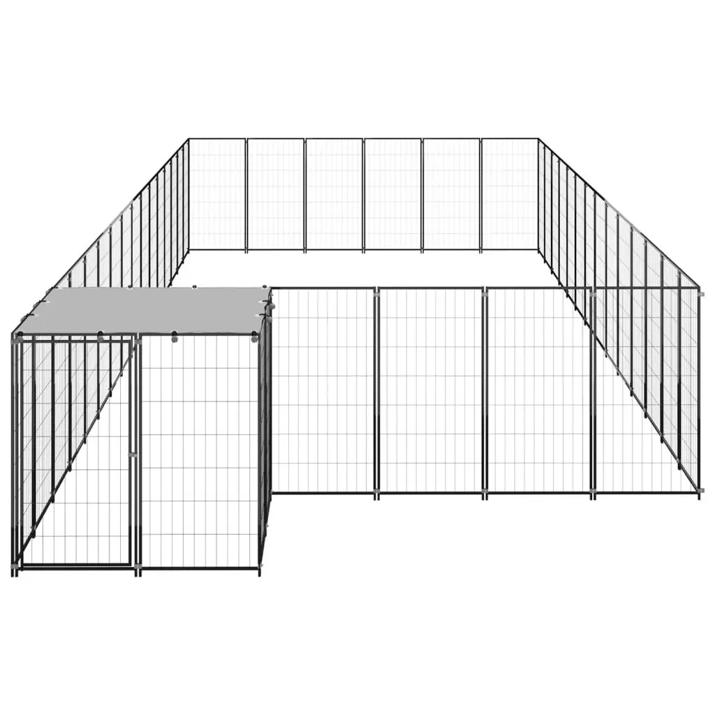 Dog Kennel Black 26.62 mÂ² Steel 3082217