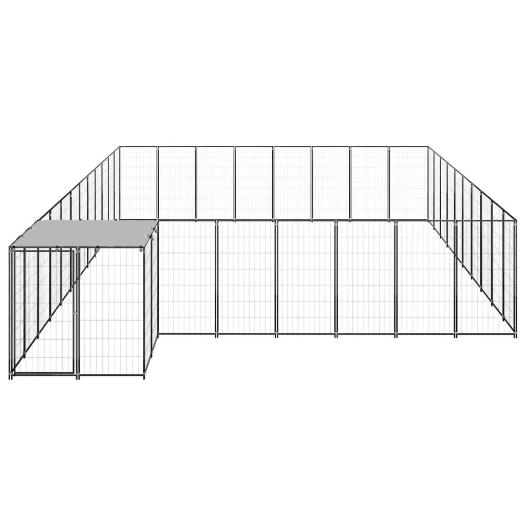 Dog Kennel Black 25.41 mÂ² Steel 3082229