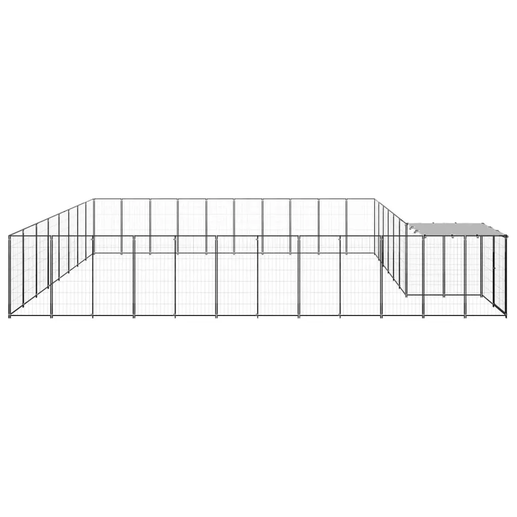 Dog Kennel Black 25.41 mÂ² Steel 3082229