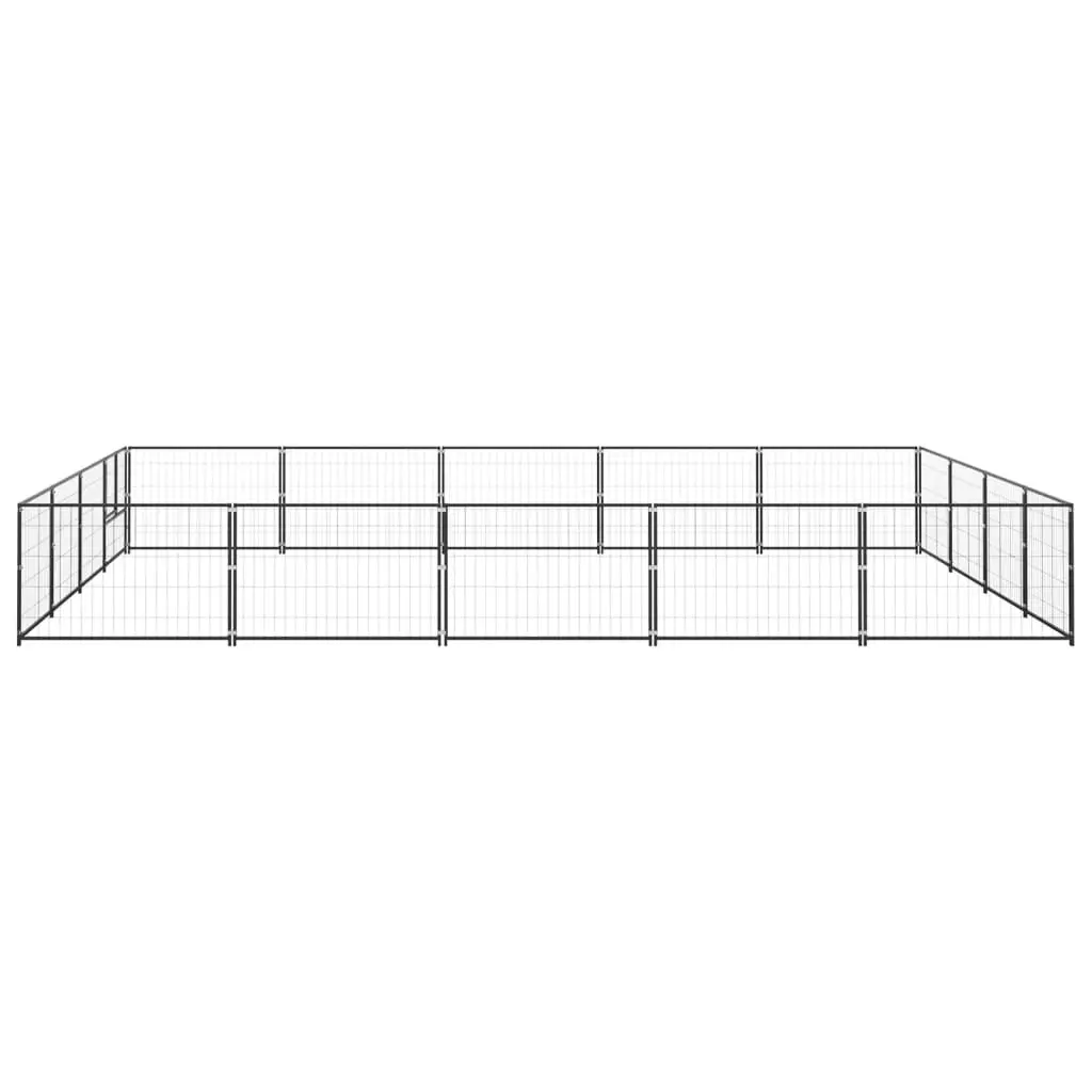 Dog Kennel Black 20 mÂ² Steel 3082144