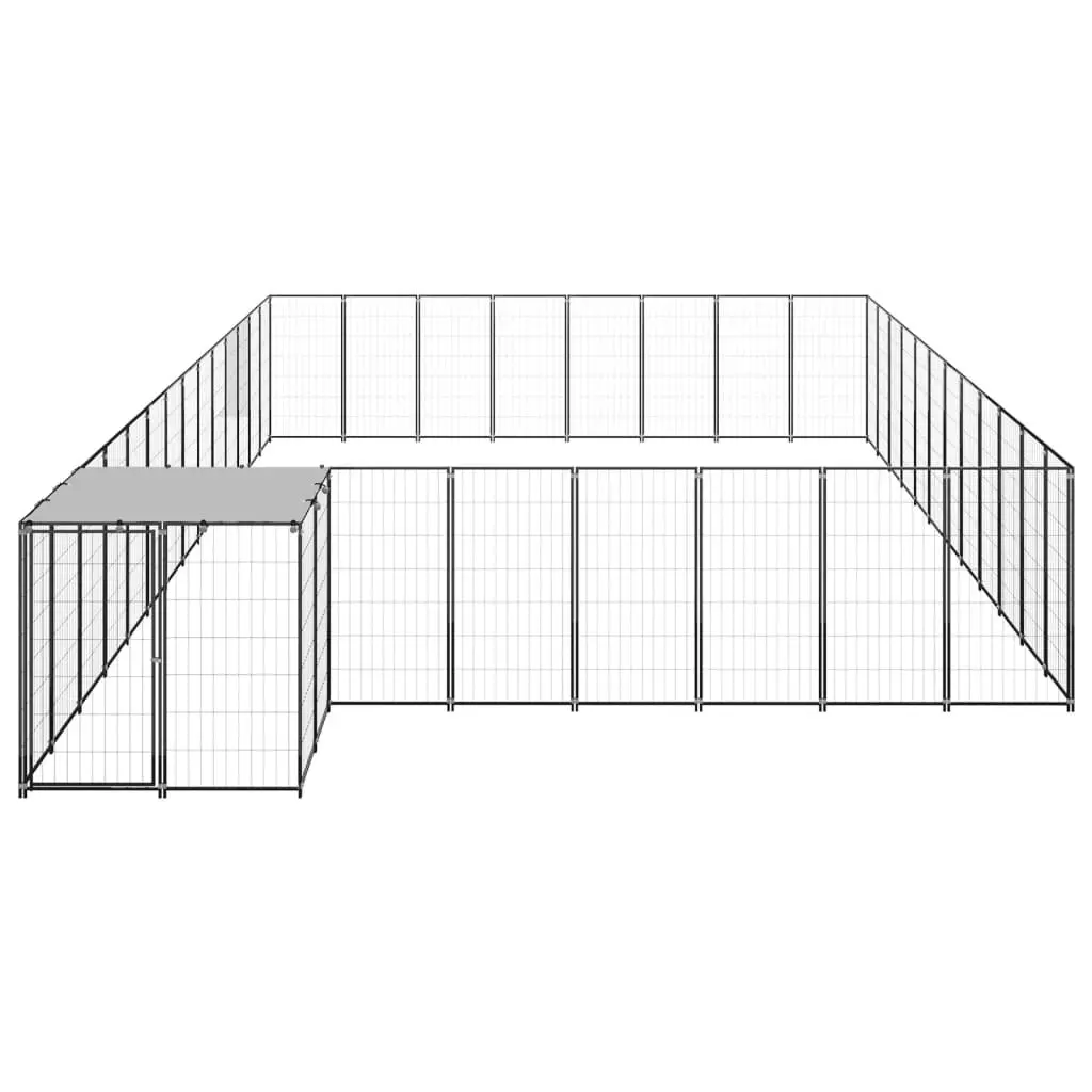 Dog Kennel Black 30.25 mÂ² Steel 3082230