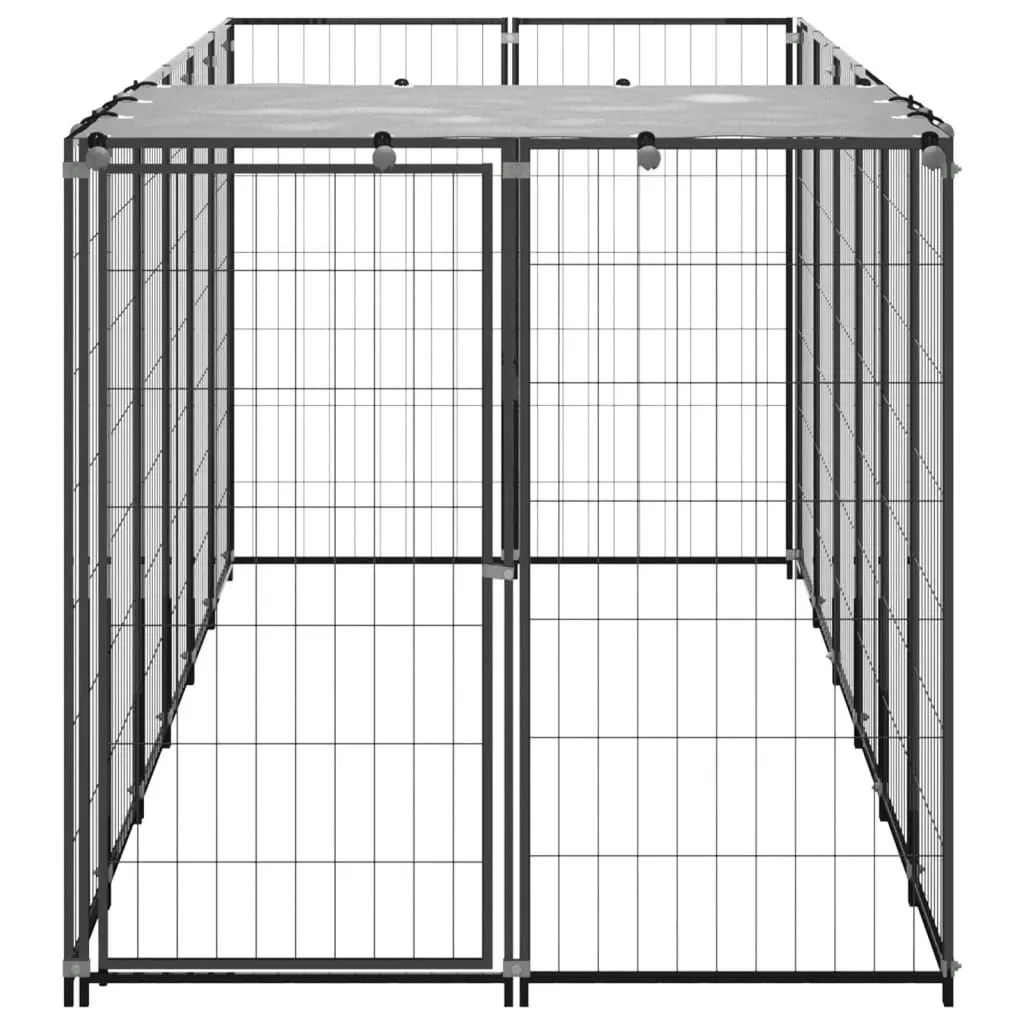 Dog Kennel Black 330x110x110 cm Steel 150782