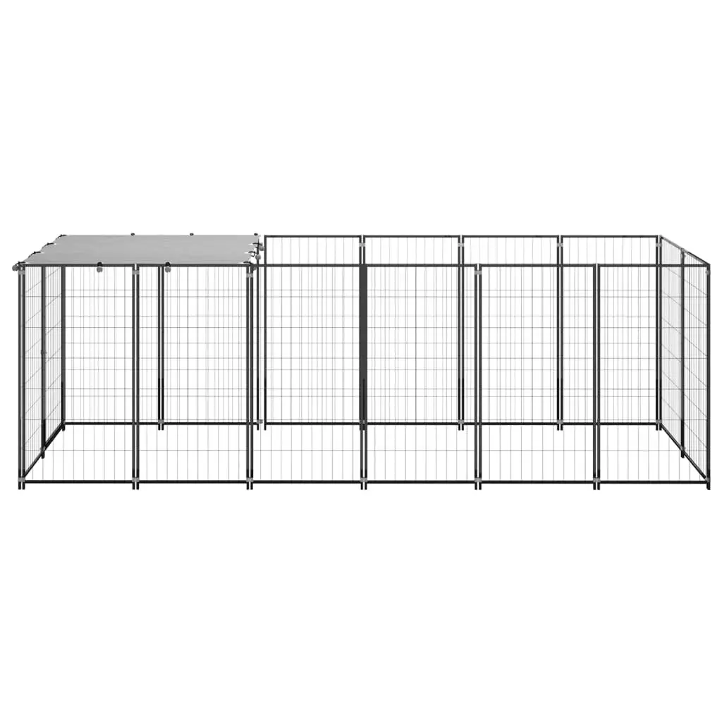 Dog Kennel Black 330x110x110 cm Steel 150782