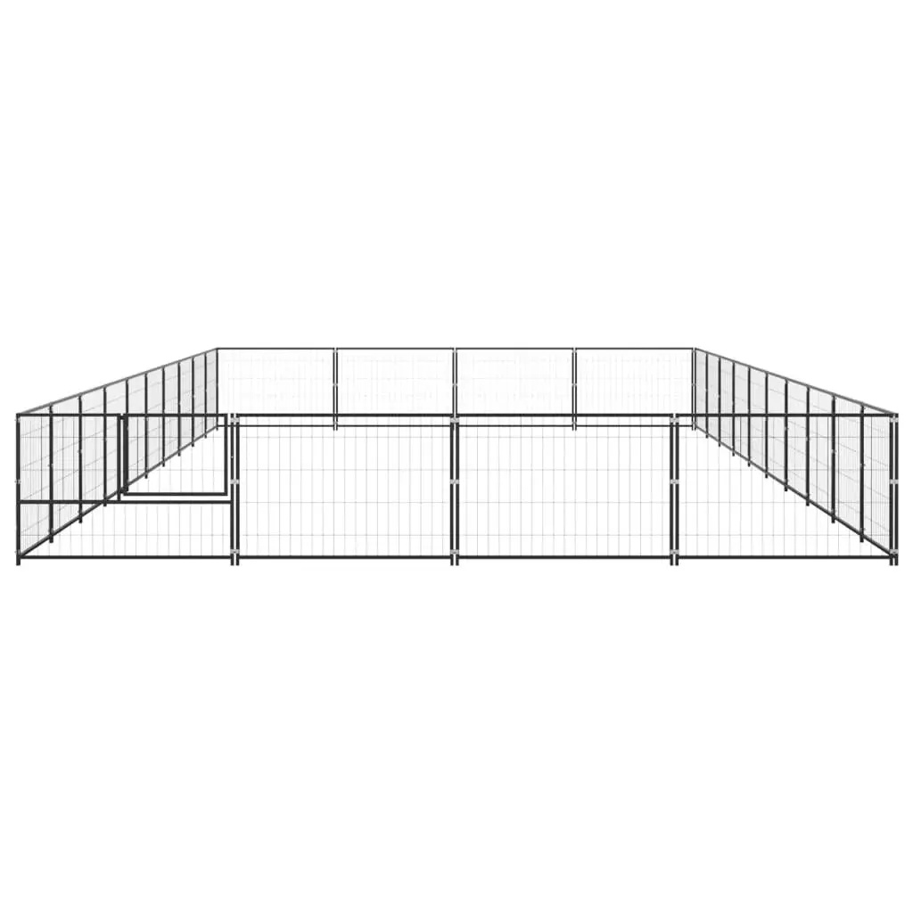 Dog Kennel Black 40 mÂ² Steel 3082149