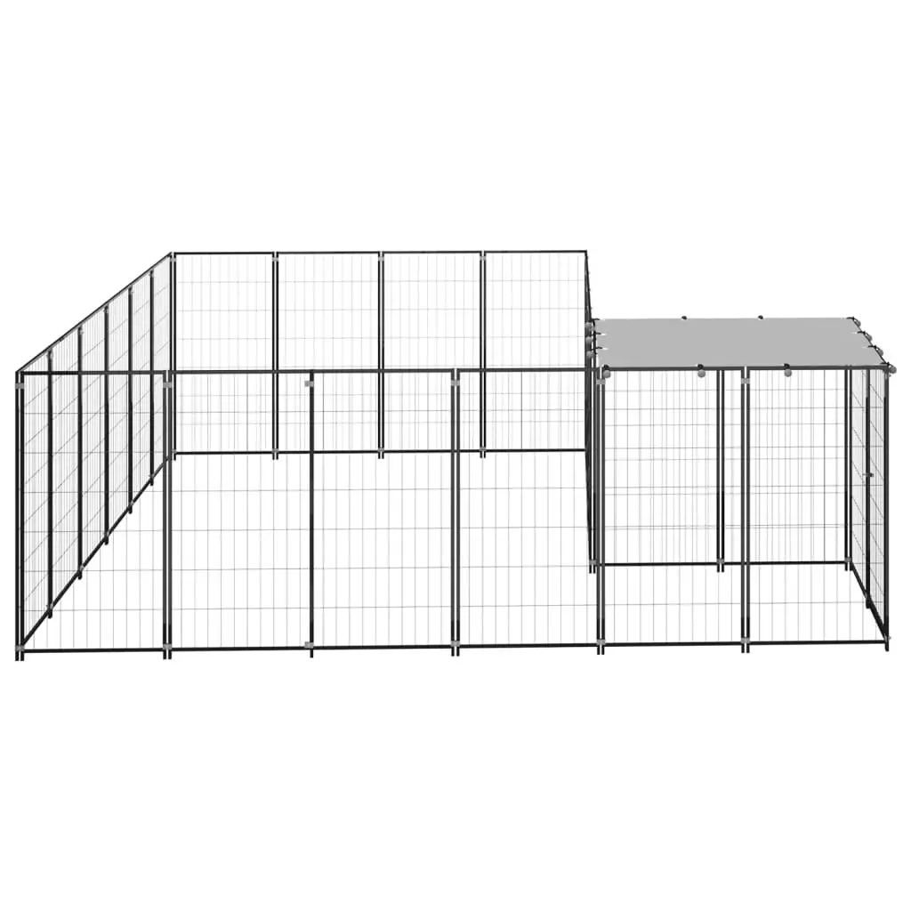 Dog Kennel Black 8.47 mÂ² Steel 3082212