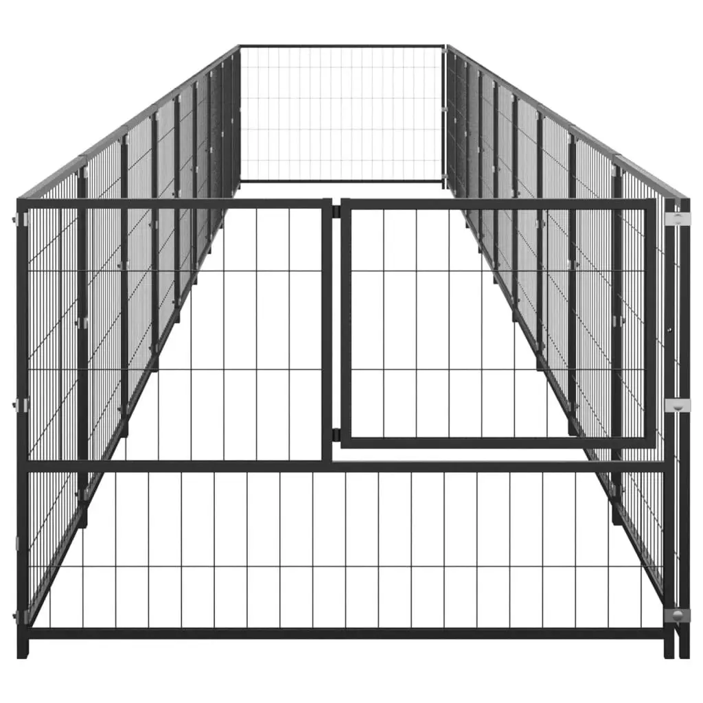 Dog Kennel Black 9 mÂ² Steel 3082099