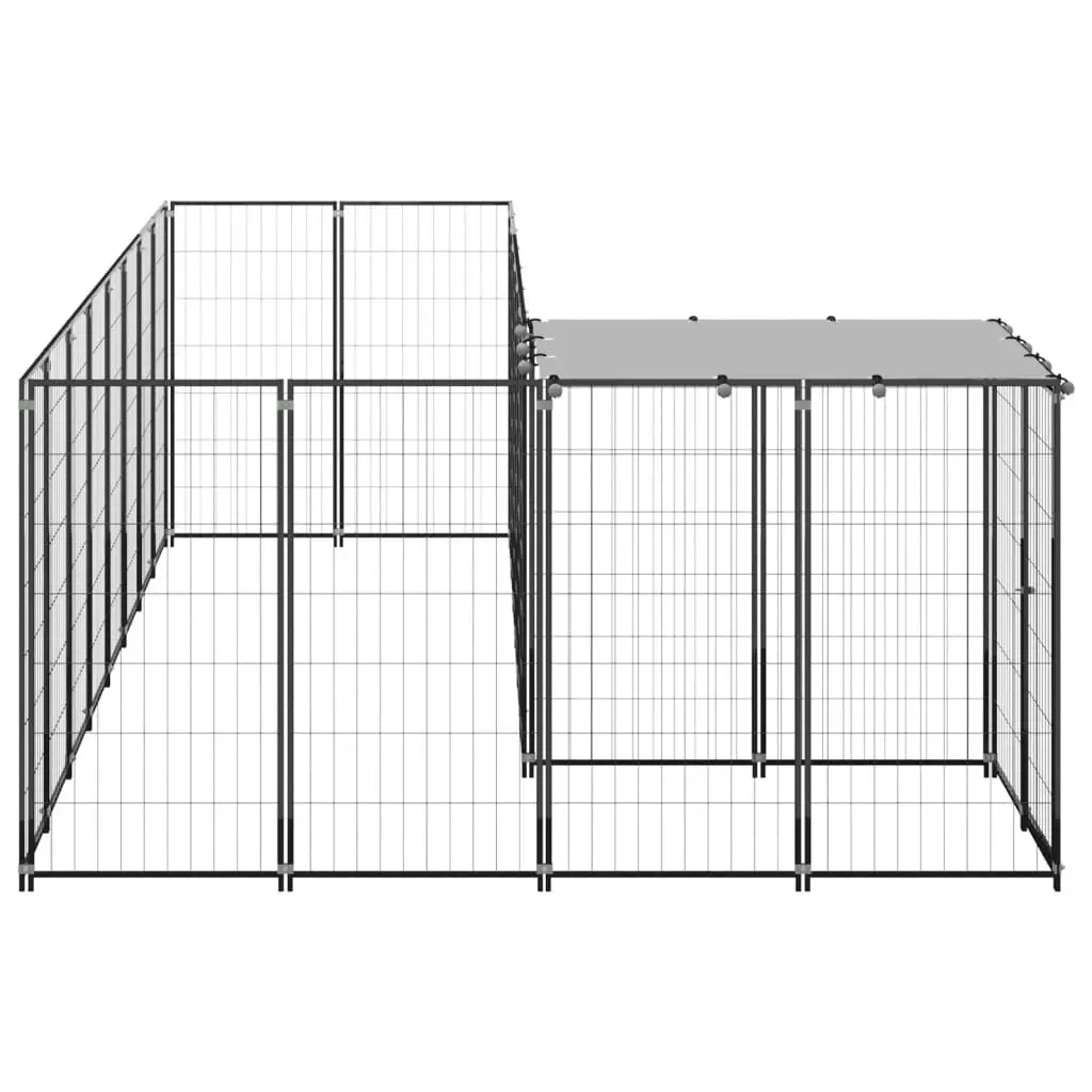 Dog Kennel Black 6.05 mÂ² Steel 3082225