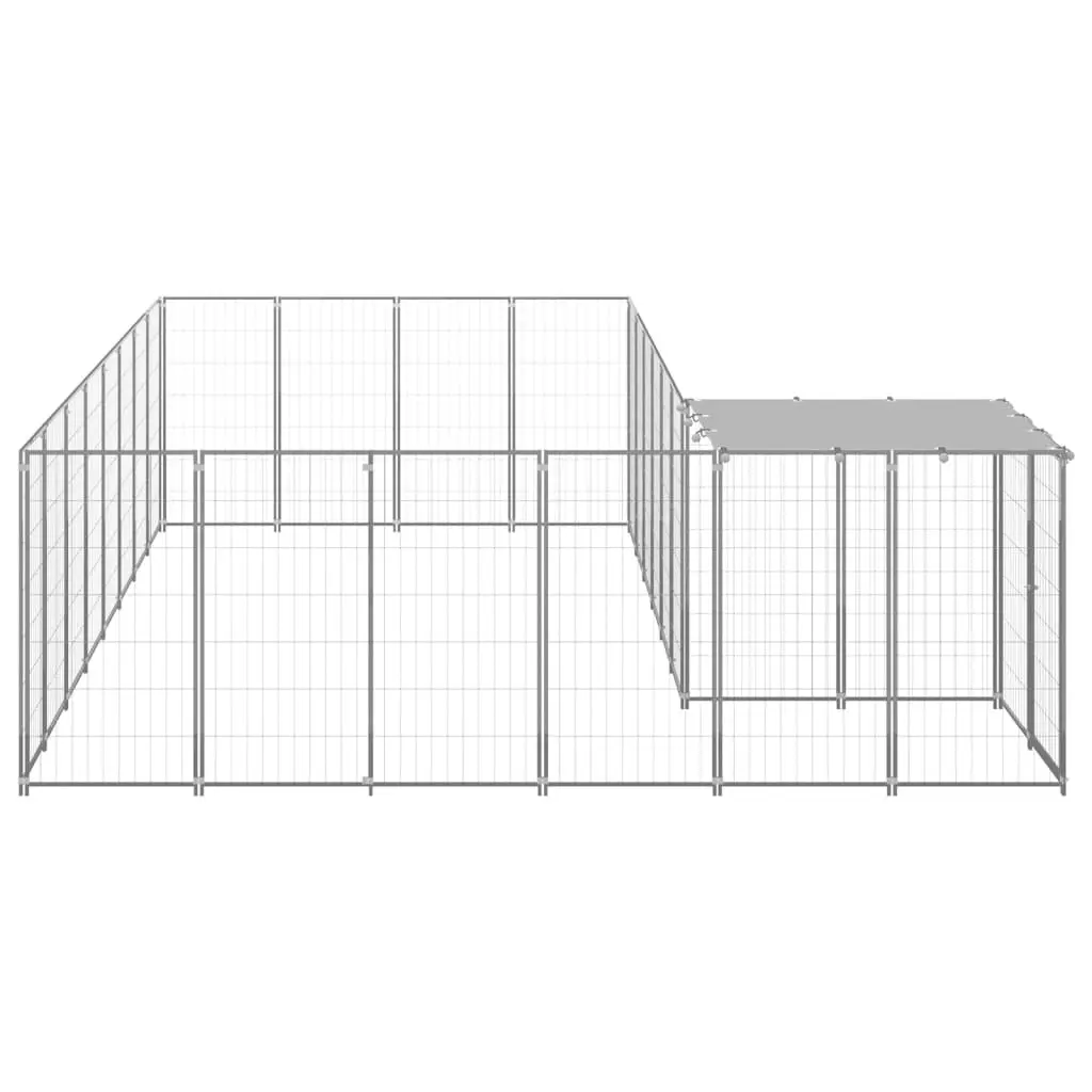 Dog Kennel Silver 10.89 mÂ² Steel 3082232