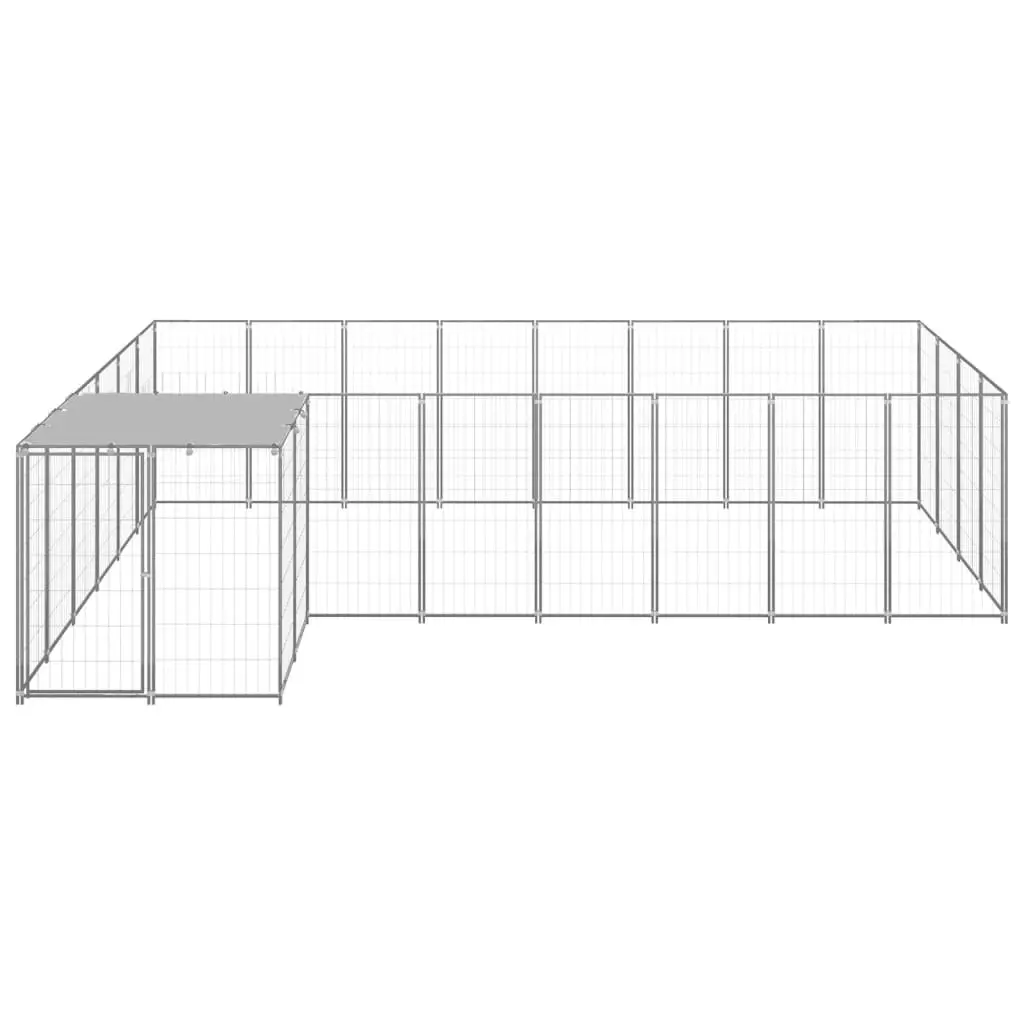 Dog Kennel Silver 10.89 mÂ² Steel 3082232