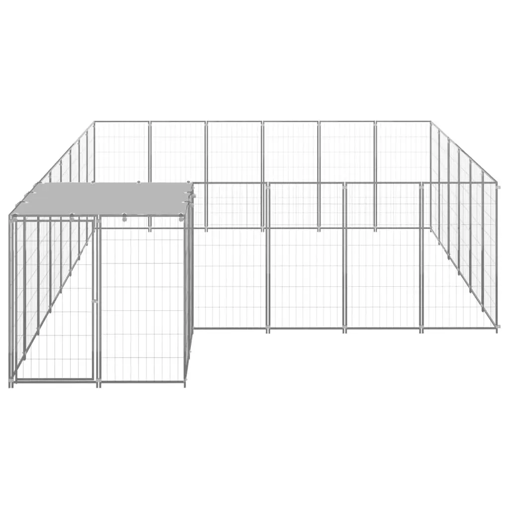 Dog Kennel Silver 12.1 mÂ² Steel 3082220