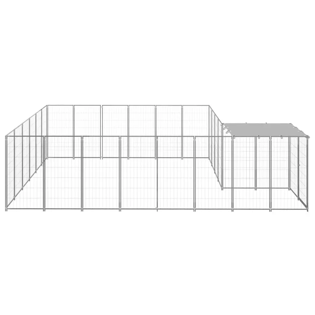 Dog Kennel Silver 12.1 mÂ² Steel 3082220