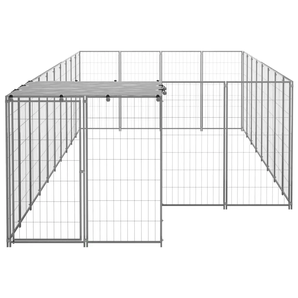 Dog Kennel Silver 10.89 mÂ² Steel 3082210