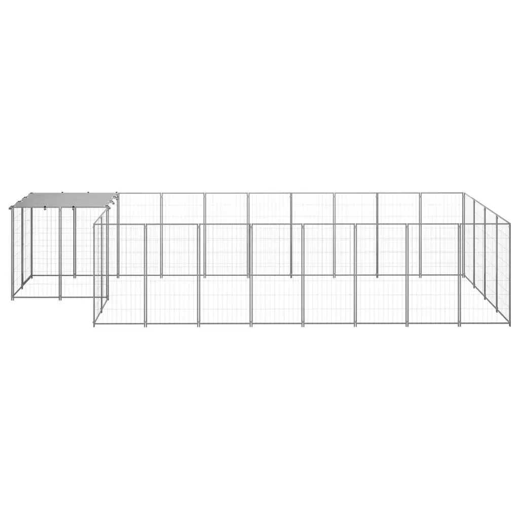 Dog Kennel Silver 10.89 mÂ² Steel 3082210