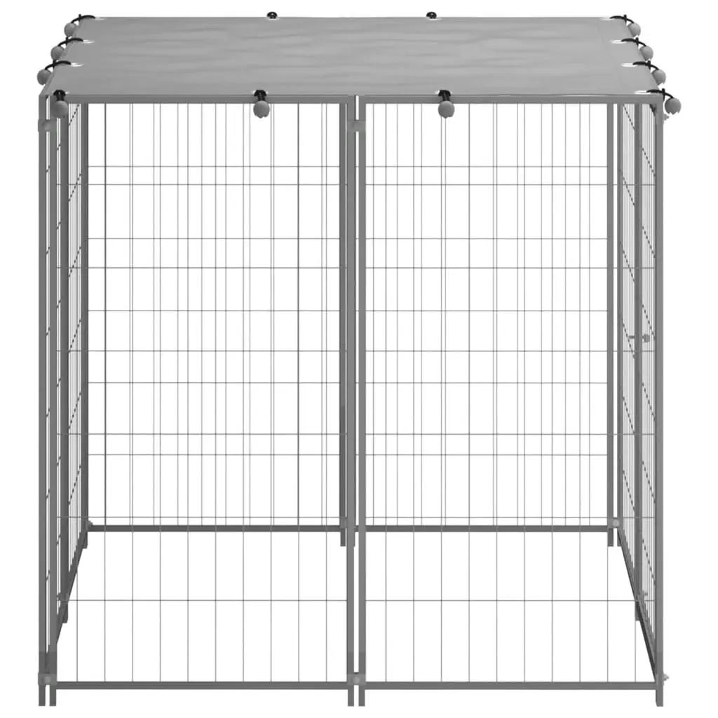 Dog Kennel Silver 110x110x110 cm Steel 150785