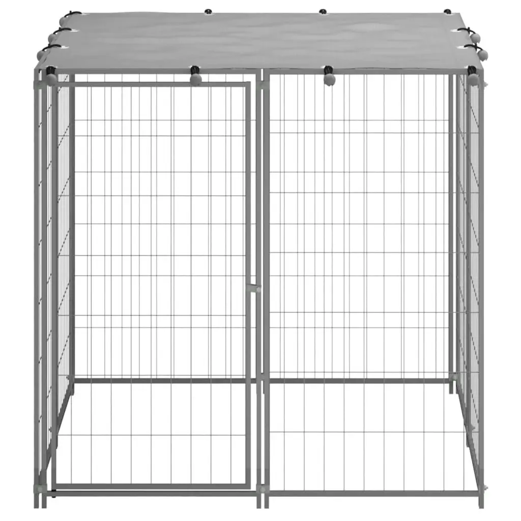 Dog Kennel Silver 110x110x110 cm Steel 150785