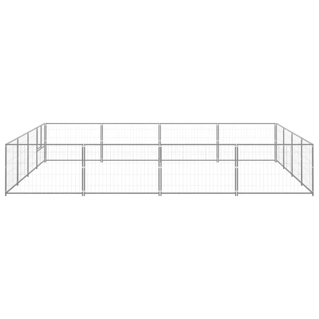 Dog Kennel Silver 16 mÂ² Steel 3082150