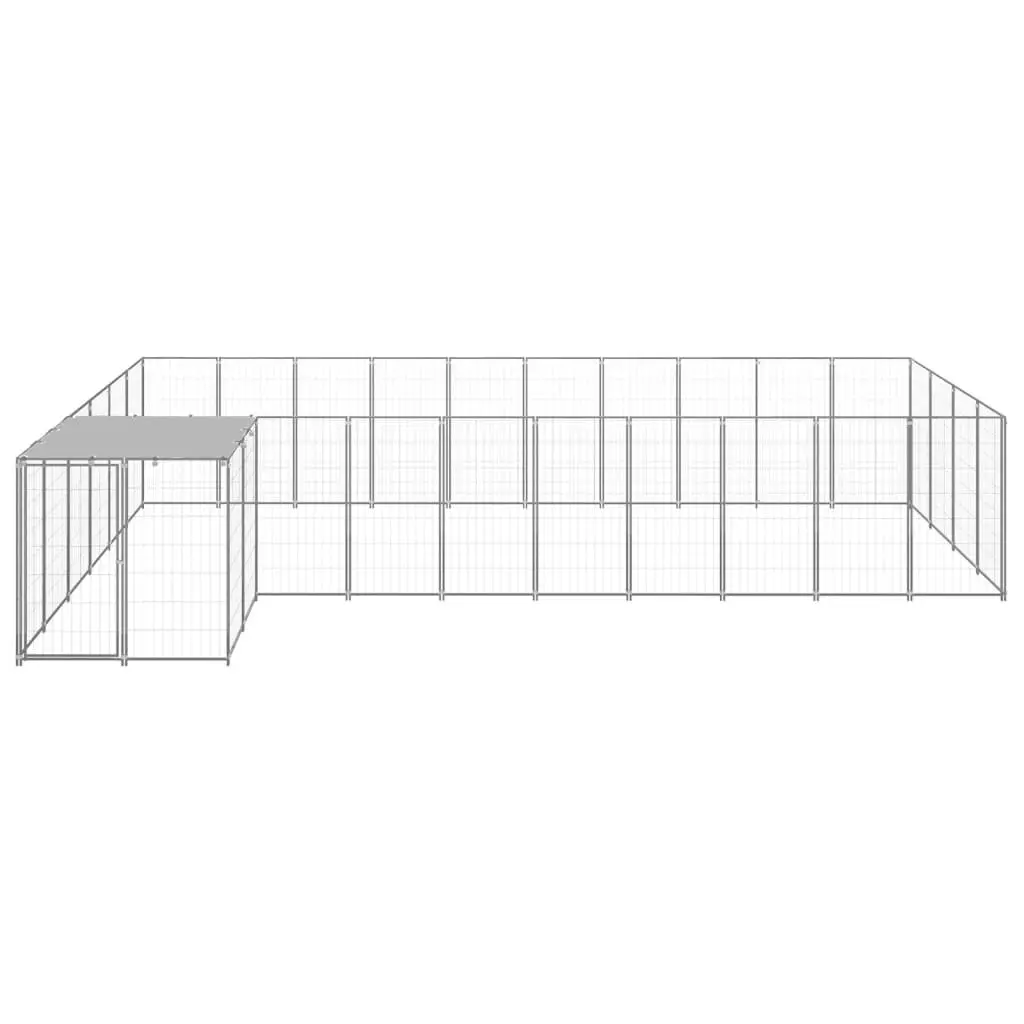 Dog Kennel Silver 13.31 mÂ² Steel 3082244