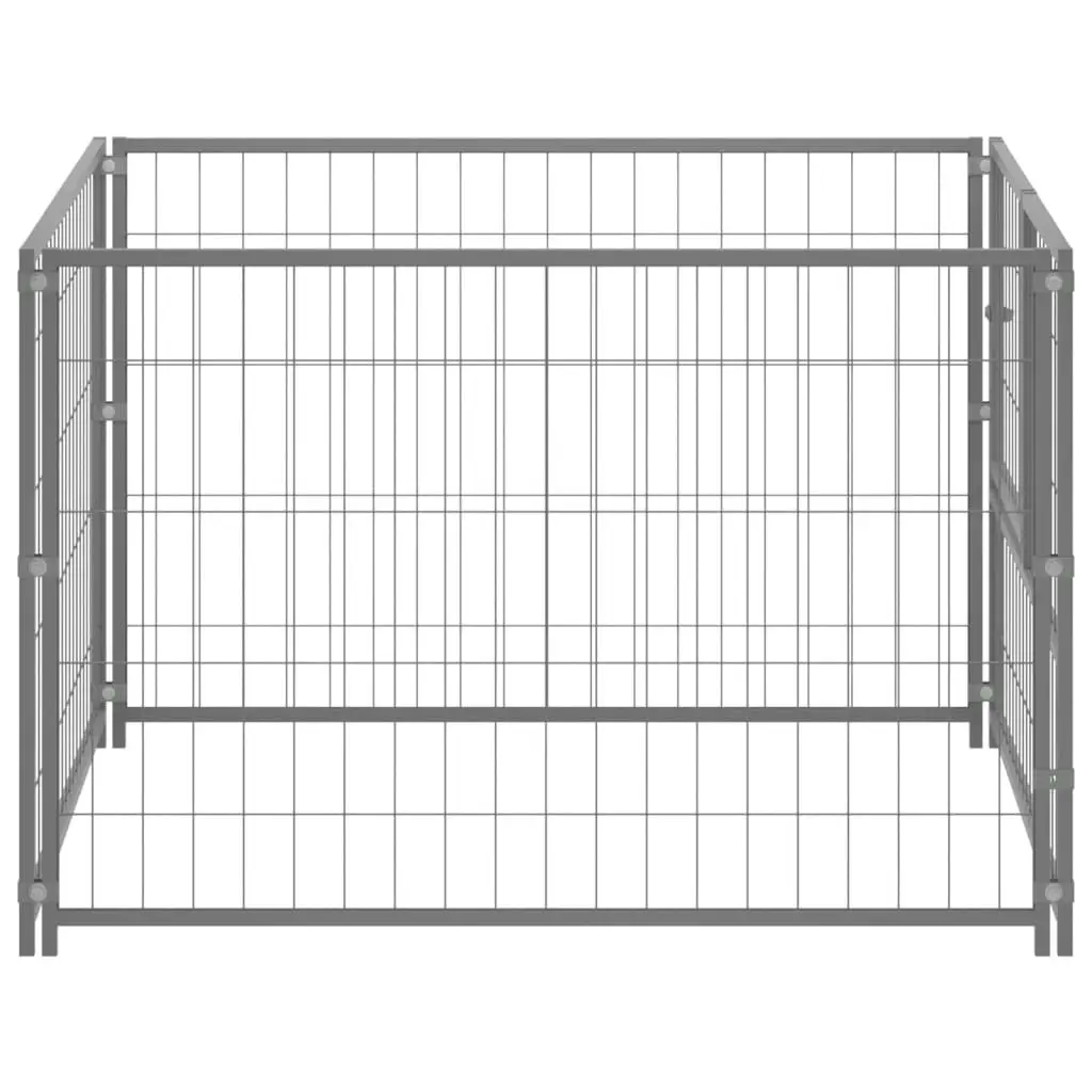 Dog Kennel Silver 100x100x70 cm Steel 150792