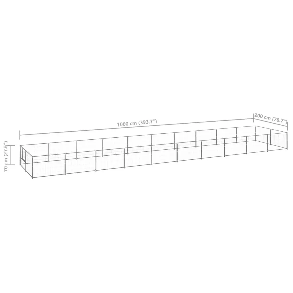 Dog Kennel Silver 20 mÂ² Steel 3082126