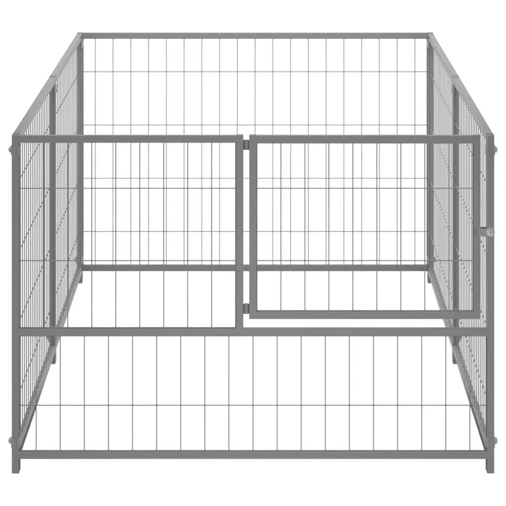 Dog Kennel Silver 200x100x70 cm Steel 150793