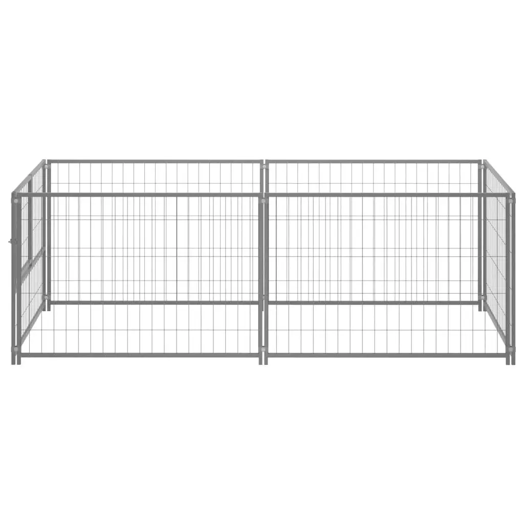 Dog Kennel Silver 200x100x70 cm Steel 150793