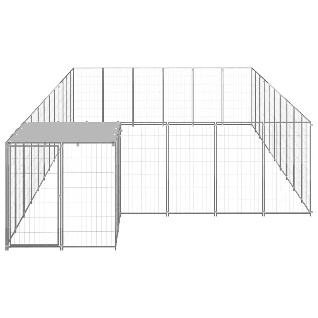 Dog Kennel Silver 19.36 mÂ² Steel 3082222