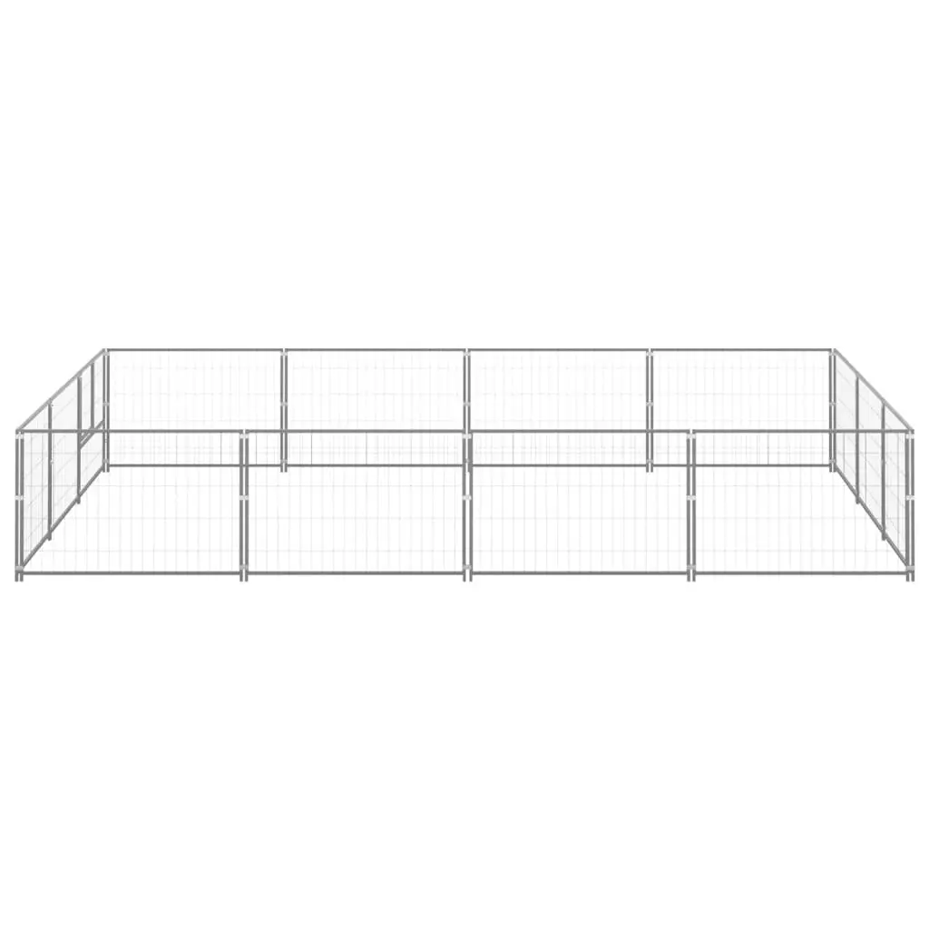 Dog Kennel Silver 12 mÂ² Steel 3082136