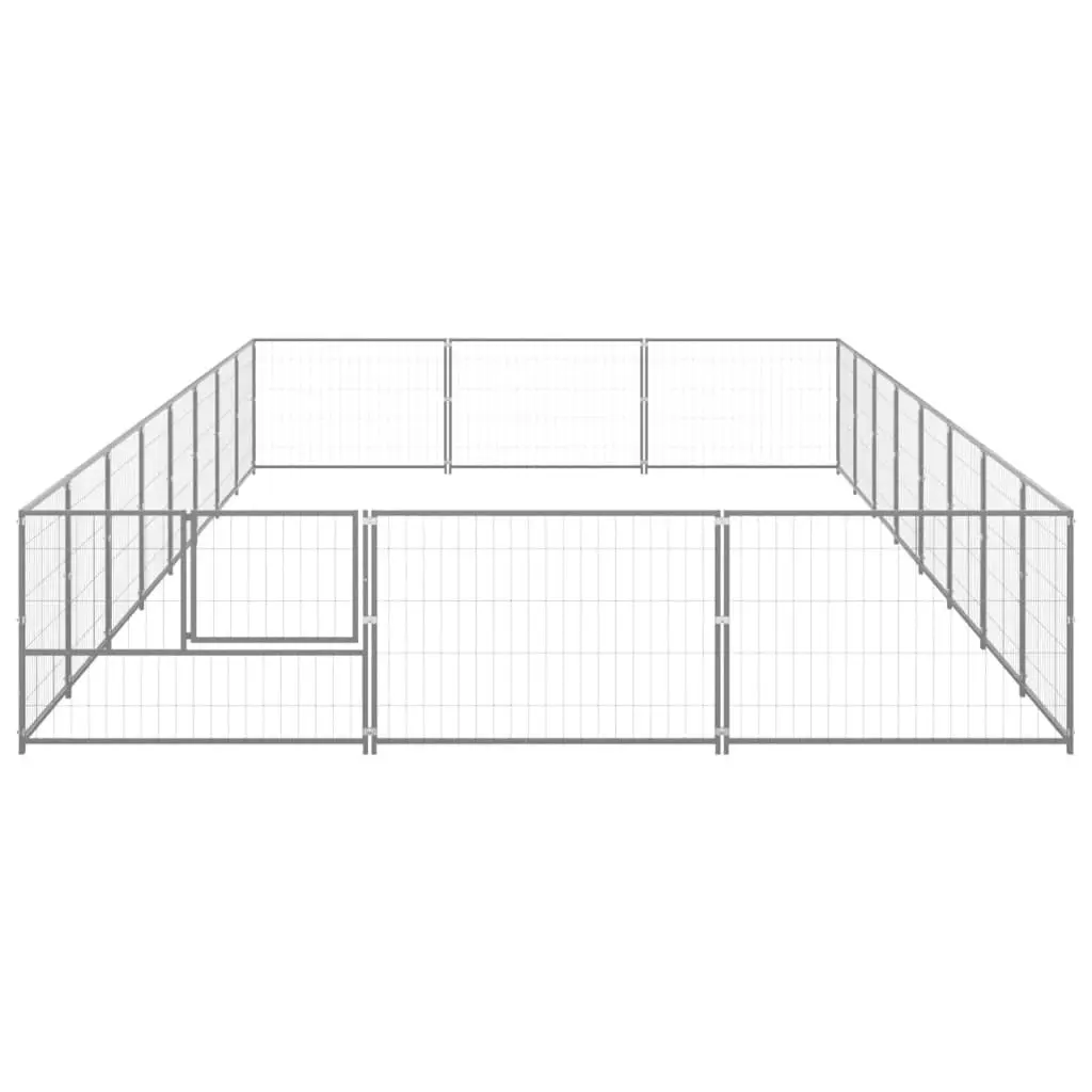 Dog Kennel Silver 24 mÂ² Steel 3082140