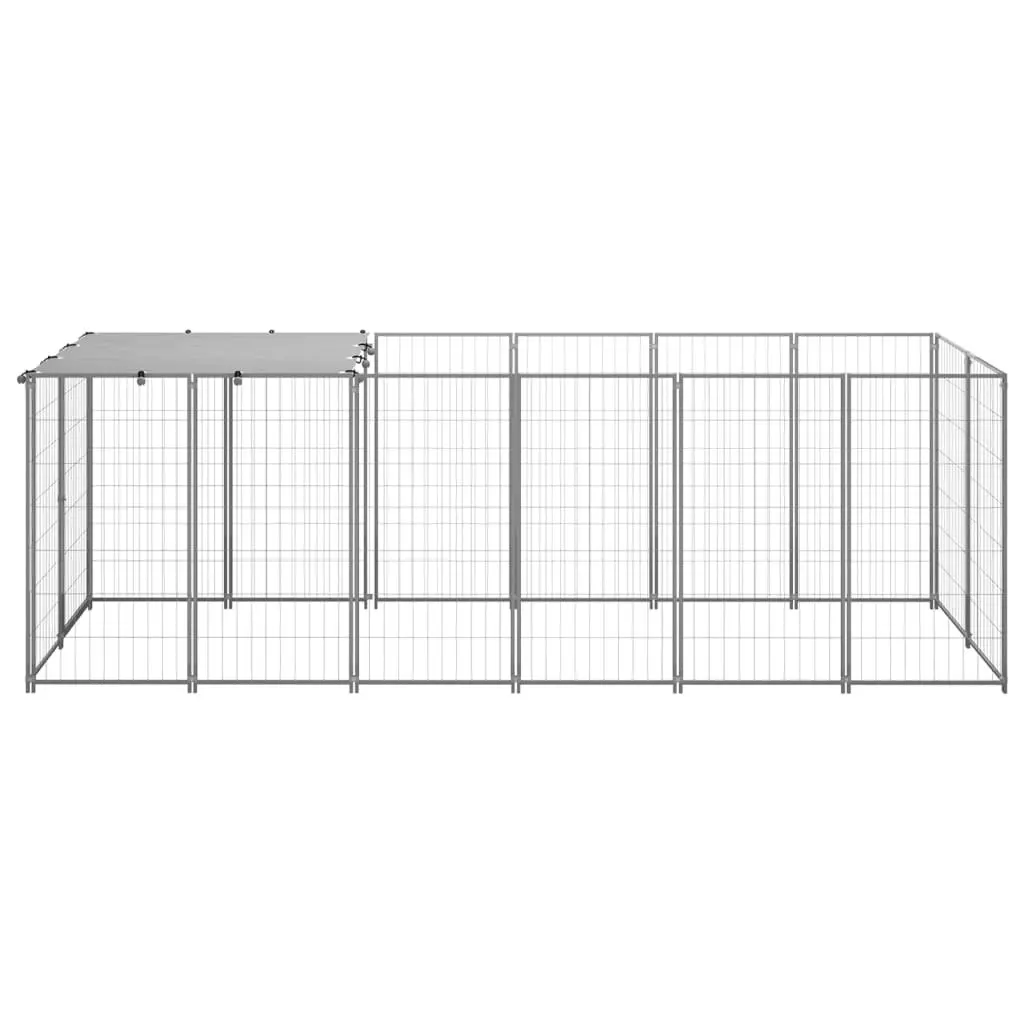 Dog Kennel Silver 330x110x110 cm Steel 150786