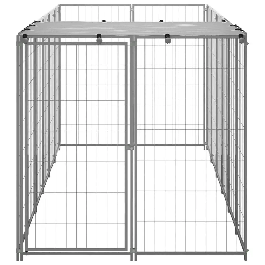 Dog Kennel Silver 330x110x110 cm Steel 150786