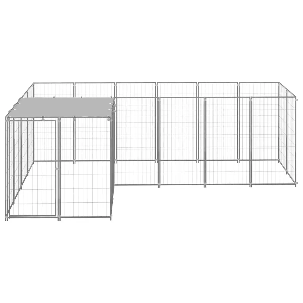 Dog Kennel Silver 4.84 mÂ² Steel 3082218