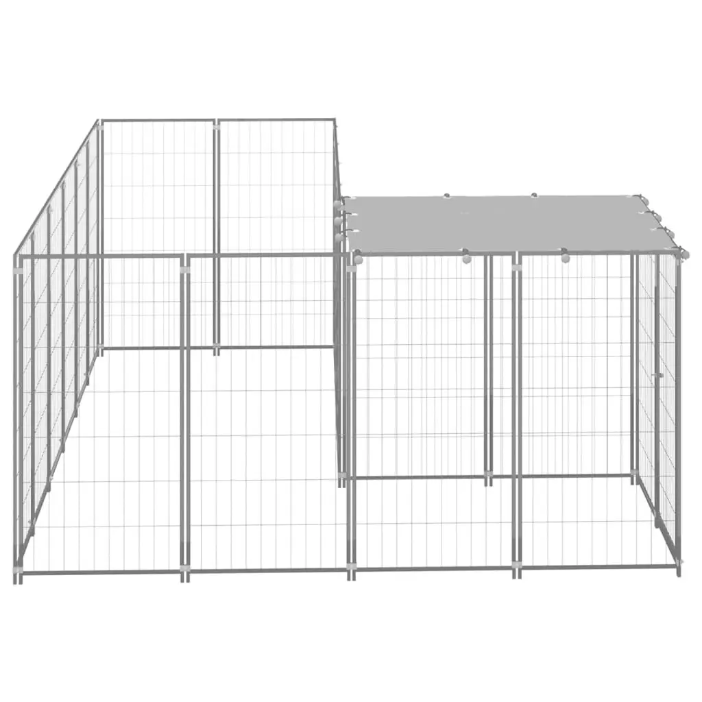 Dog Kennel Silver 4.84 mÂ² Steel 3082218