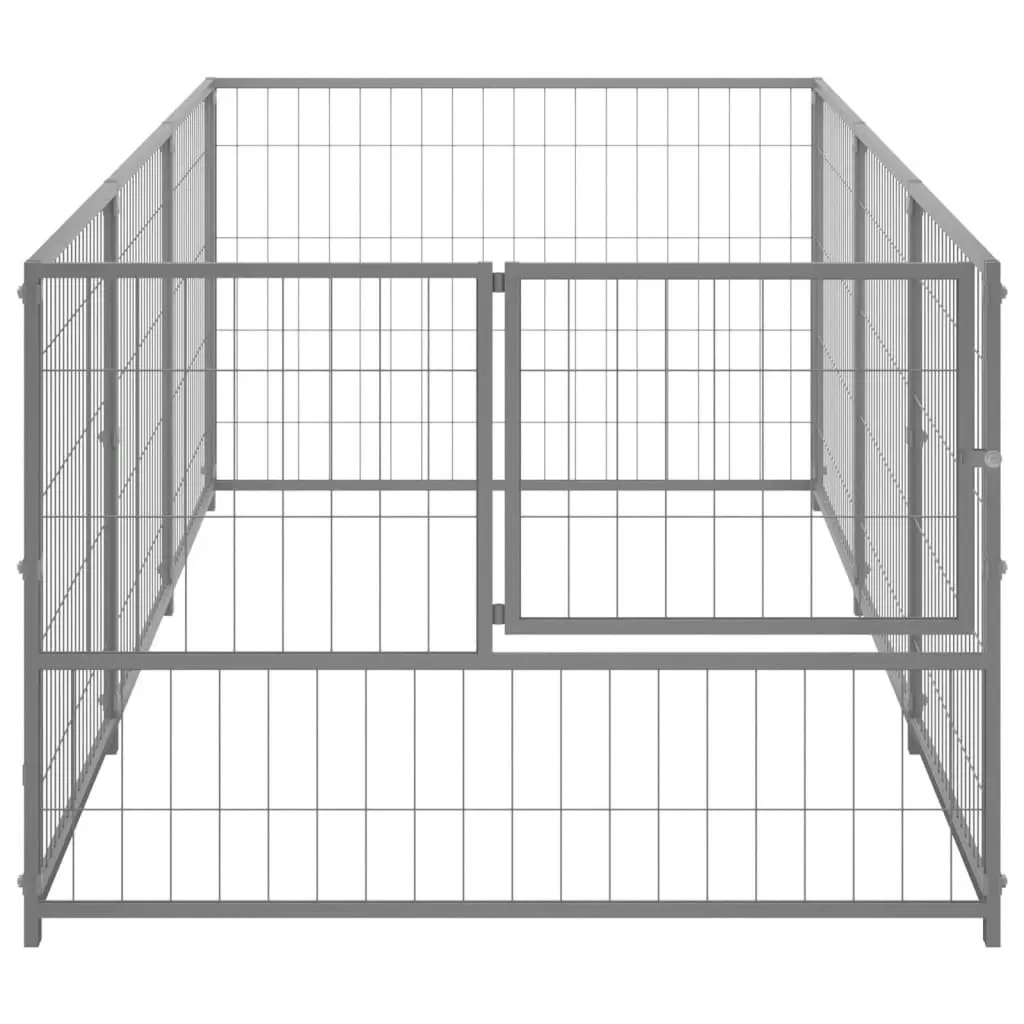 Dog Kennel Silver 3 mÂ² Steel 3082101