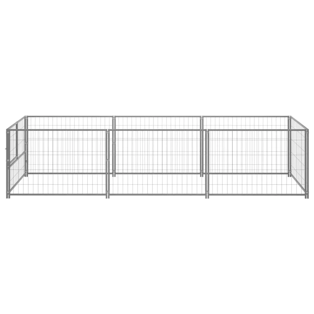 Dog Kennel Silver 3 mÂ² Steel 3082101