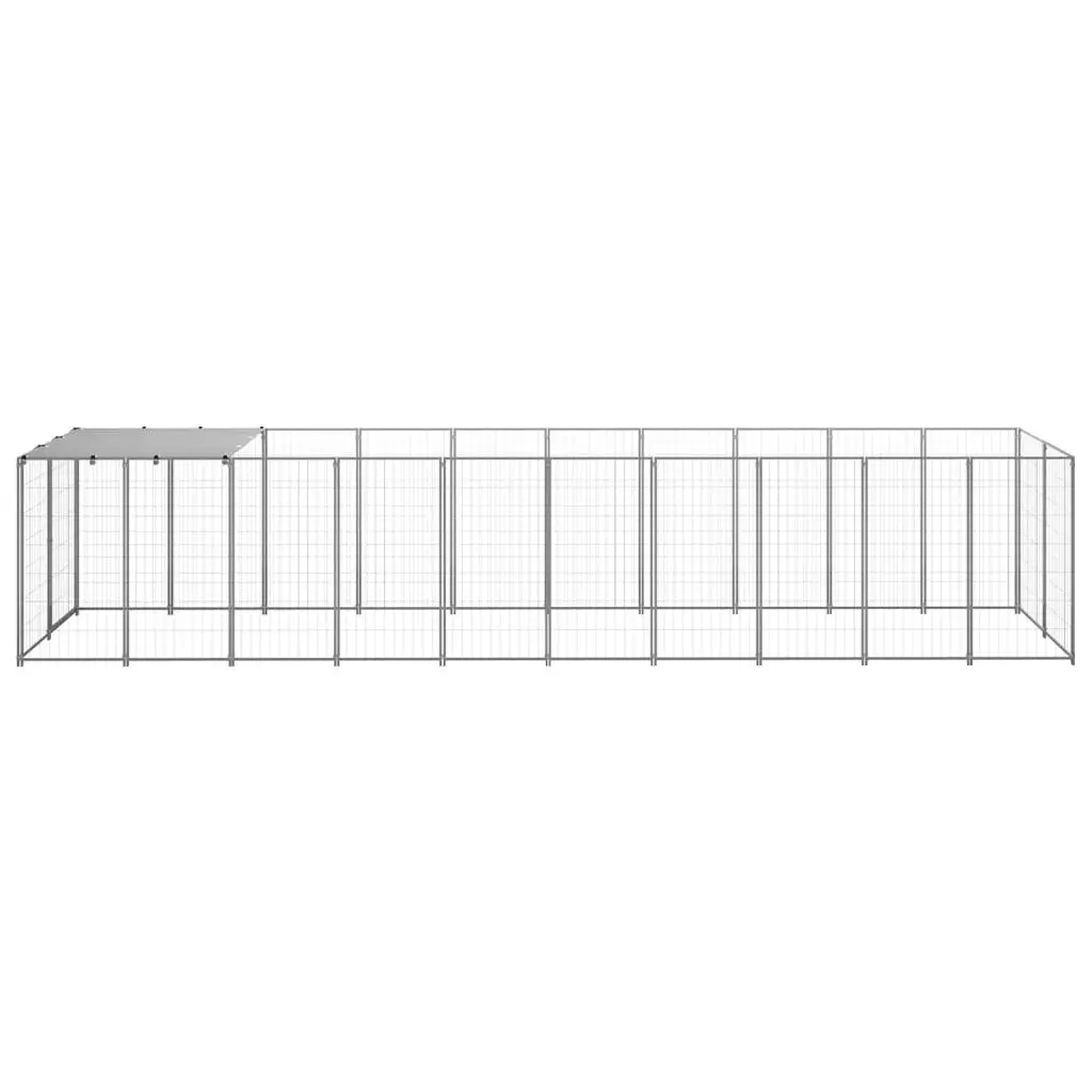 Dog Kennel Silver 6.05 mÂ² Steel 3082204