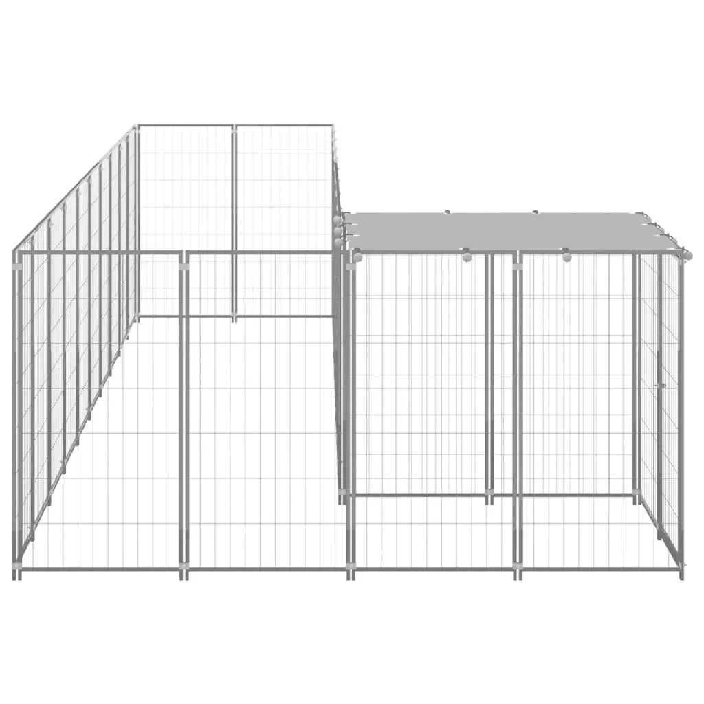 Dog Kennel Silver 7.26 mÂ² Steel 3082243