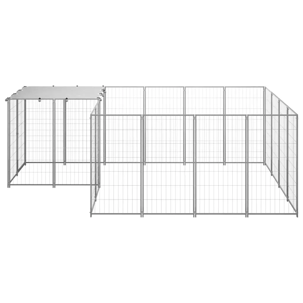 Dog Kennel Silver 6.05 mÂ² Steel 3082208