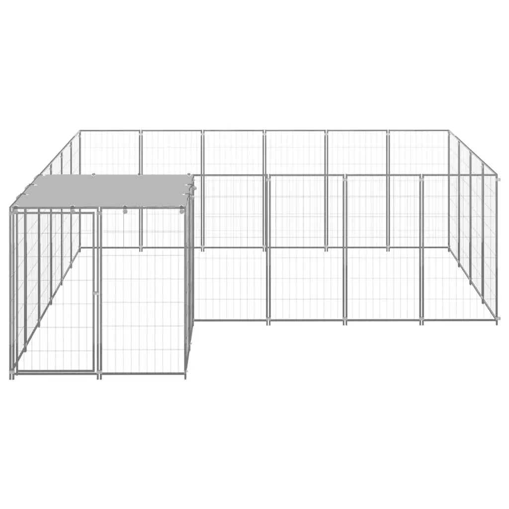 Dog Kennel Silver 8.47 mÂ² Steel 3082219