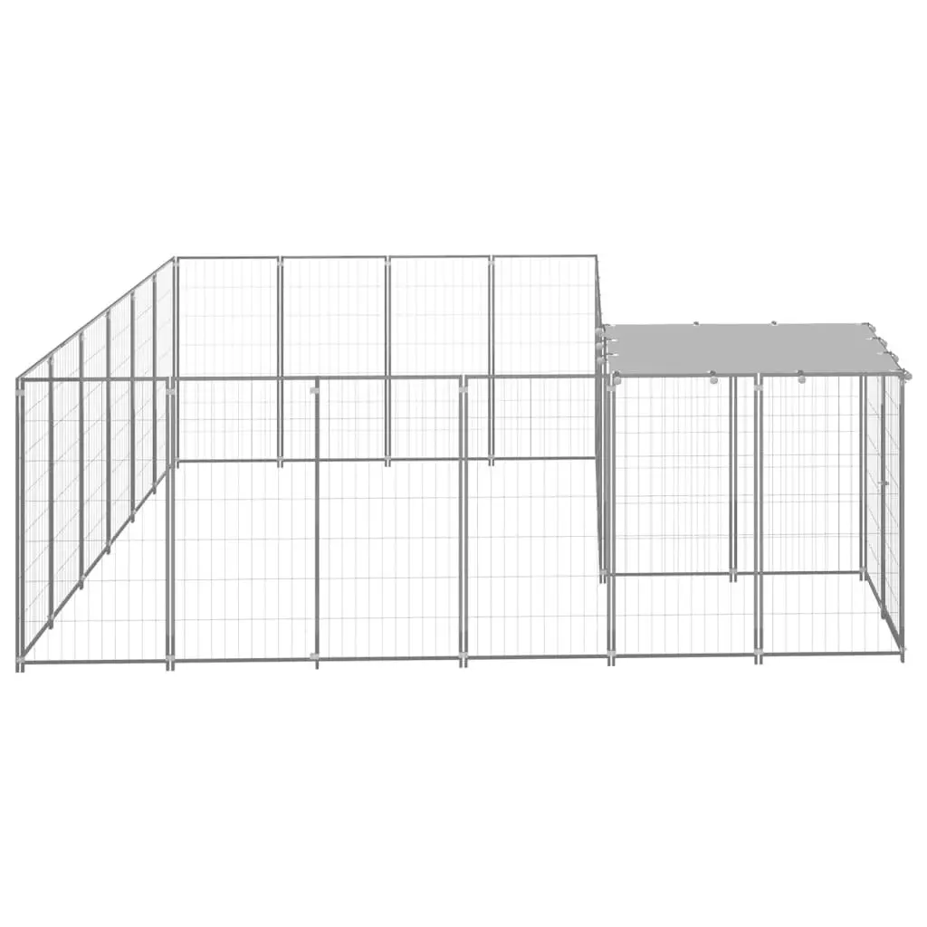 Dog Kennel Silver 8.47 mÂ² Steel 3082219