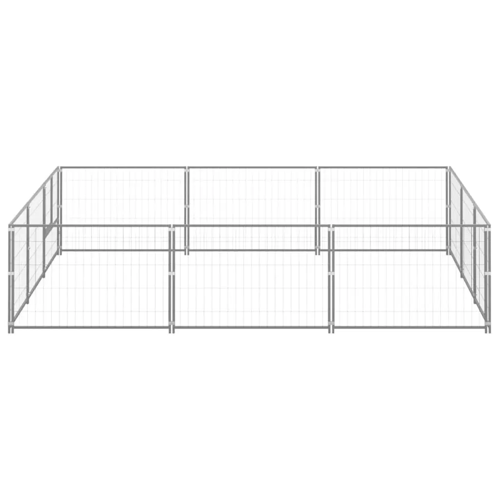 Dog Kennel Silver 9 mÂ² Steel 3082135